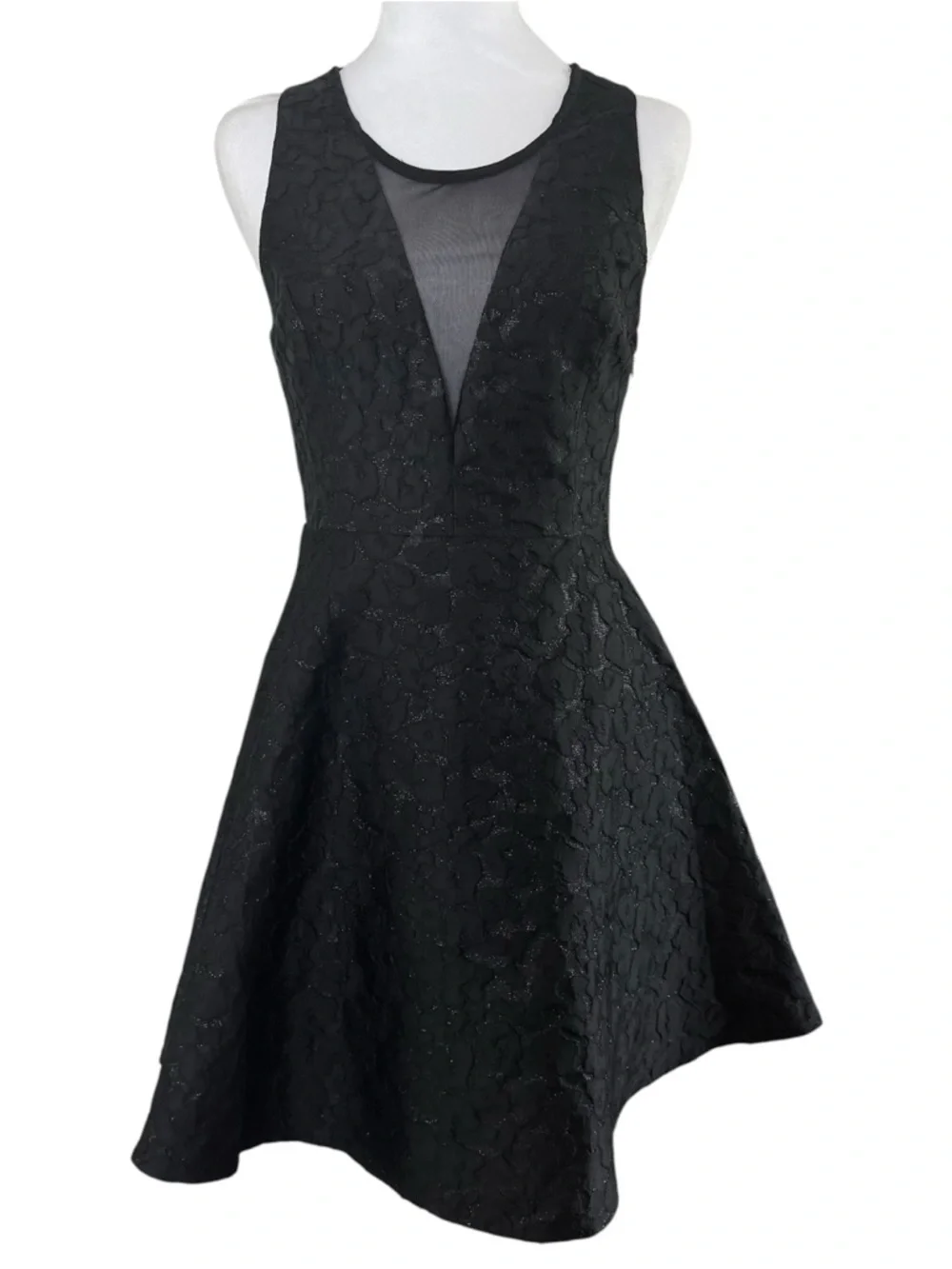 ASTR The Label Black Textured Mesh Fit & Flare Dress Size Small LBD - Picture 3 of 11